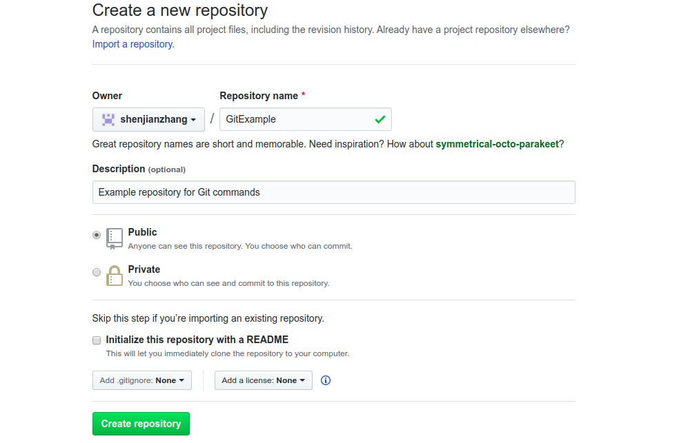 github-create-repository